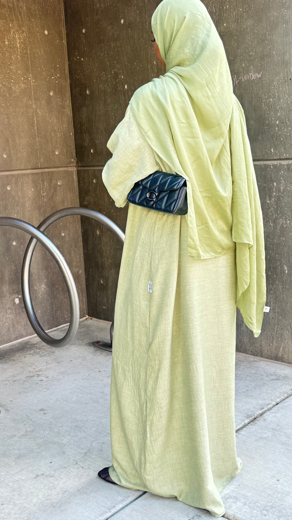 Green autumn abaya