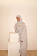 Silver petal abaya