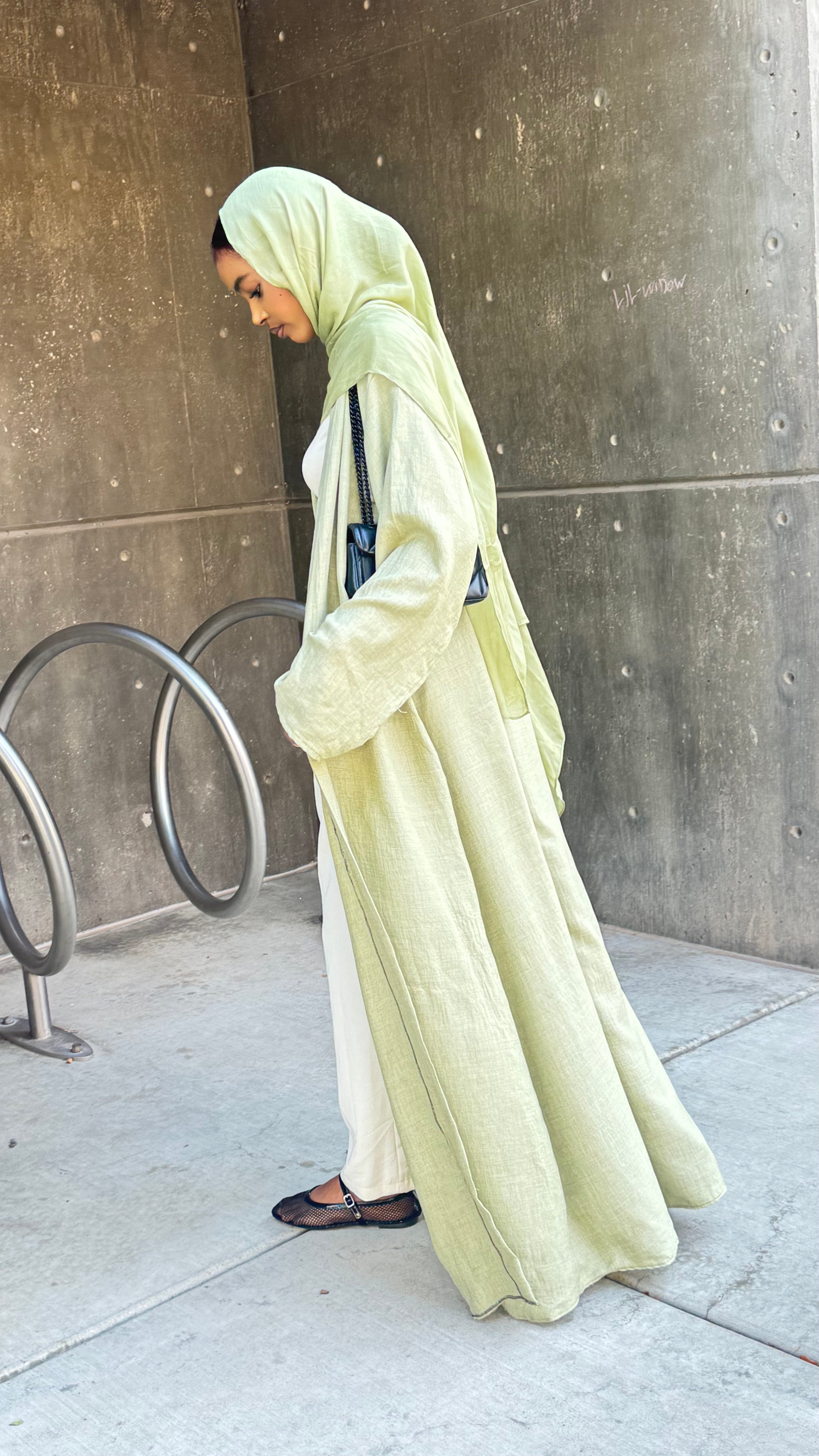 Green autumn abaya