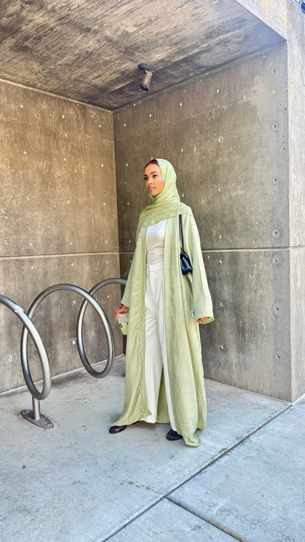 Green autumn abaya