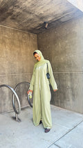 Green autumn abaya