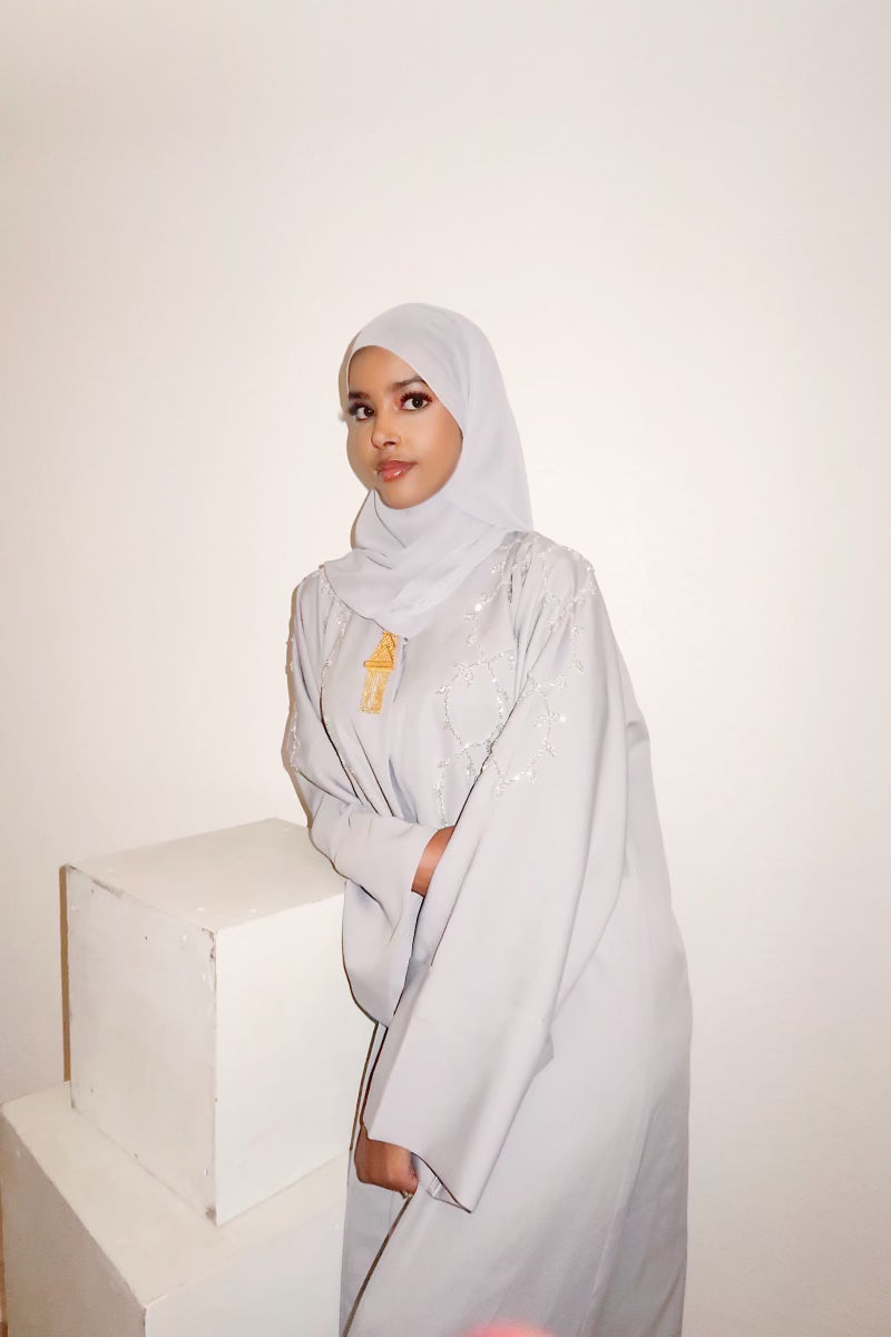 Elegant grey abaya